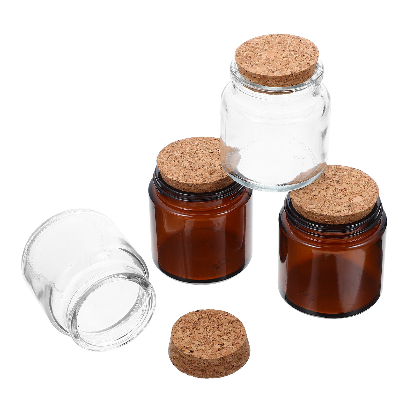 Candle Making Jars With Lids - 4 pots en verre épais avec