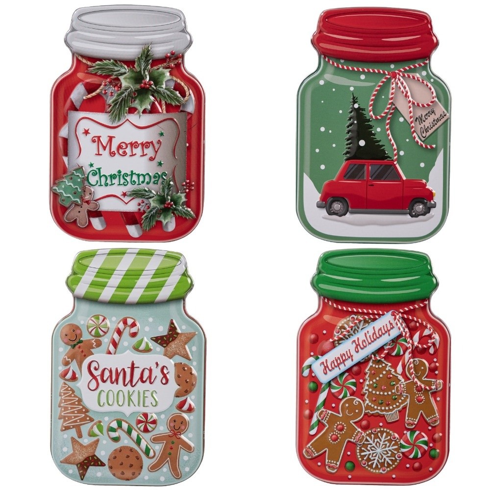 Boîte en métal de Noël avec co - Tin Container Lid avis et prix